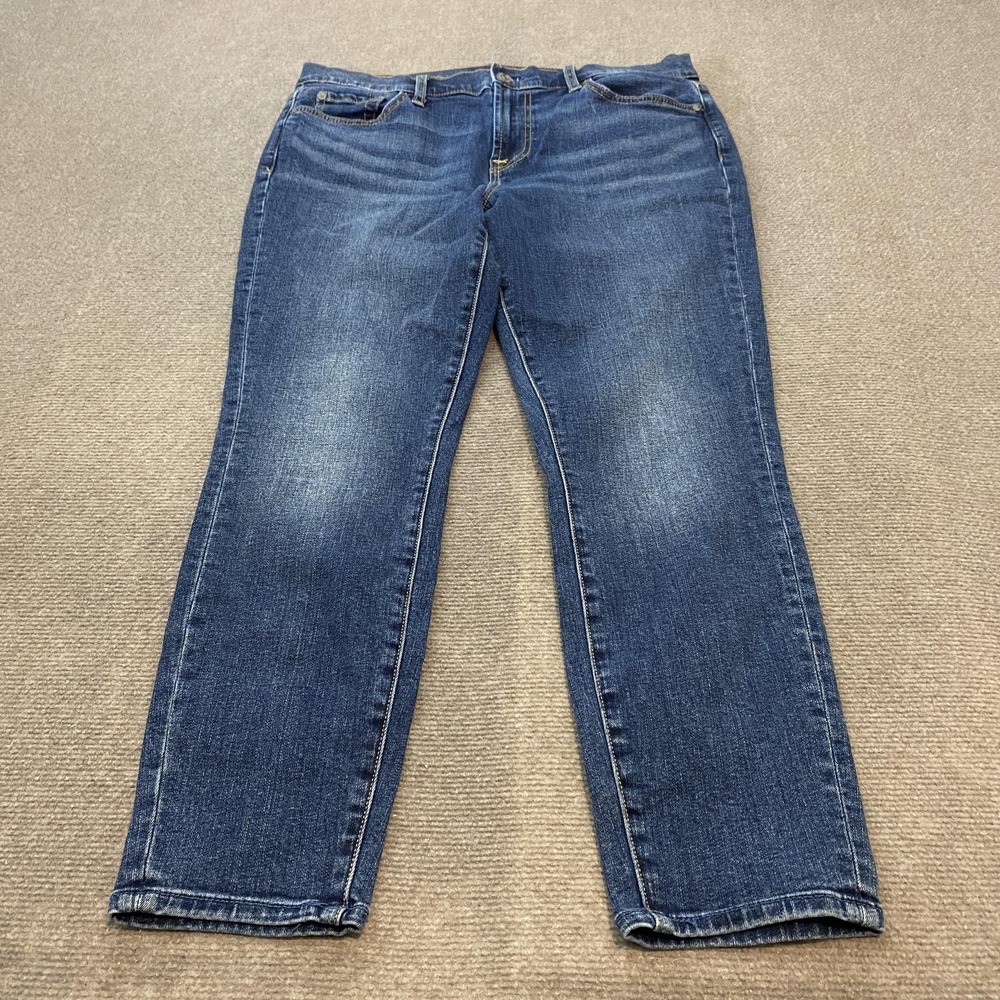 7 For All Mankind Gwenevere Jeans Womens 31 Mid Rise Ankle Skinny Stretch‎ Denim